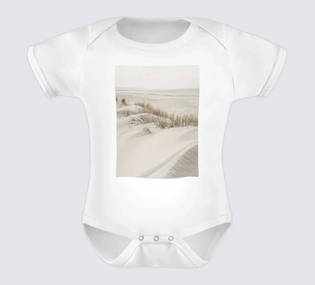 Zachte duinen op het strand - rustgevend kustlandschap babyrompertje korte mouwen van Whole©