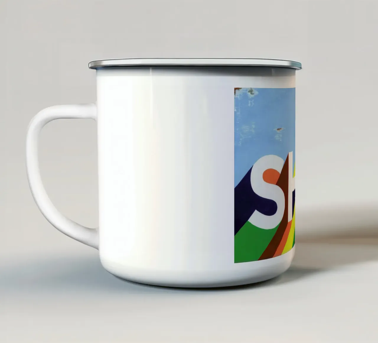 Shit taza de esmalte de Famous When Dead