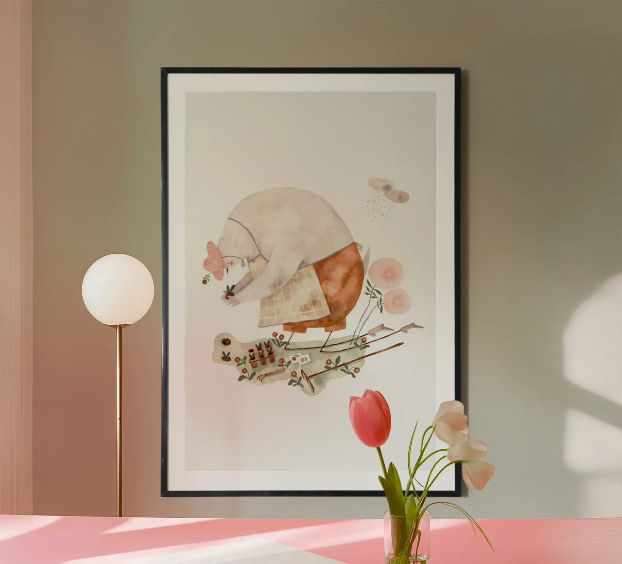 Claudia Voglhuber - Positivität pflanzen poster con telaio in legno da The Artcircle
