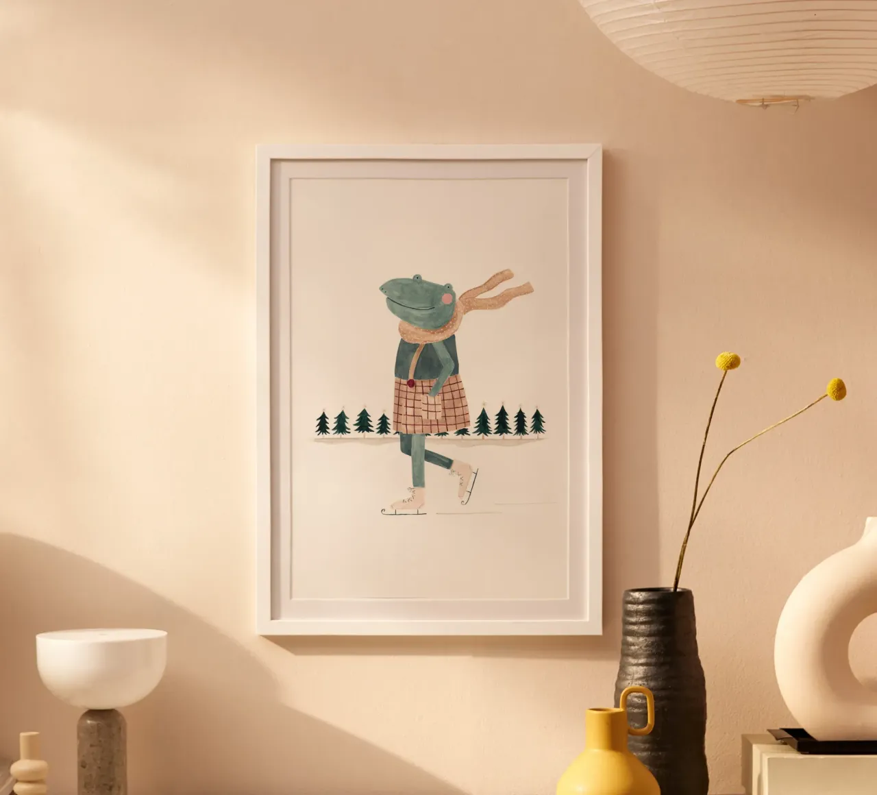 Claudia Voglhuber - Schlittschuhlaufen poster con telaio in plastica da The Artcircle