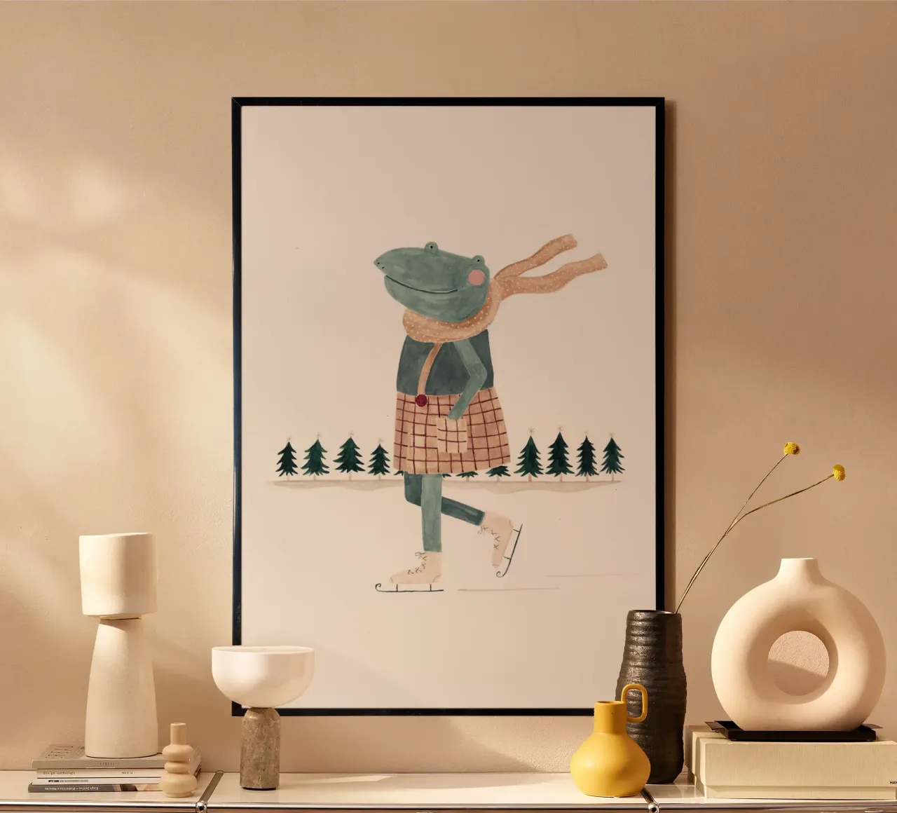 Claudia Voglhuber - Schlittschuhlaufen poster con telaio in plastica da The Artcircle