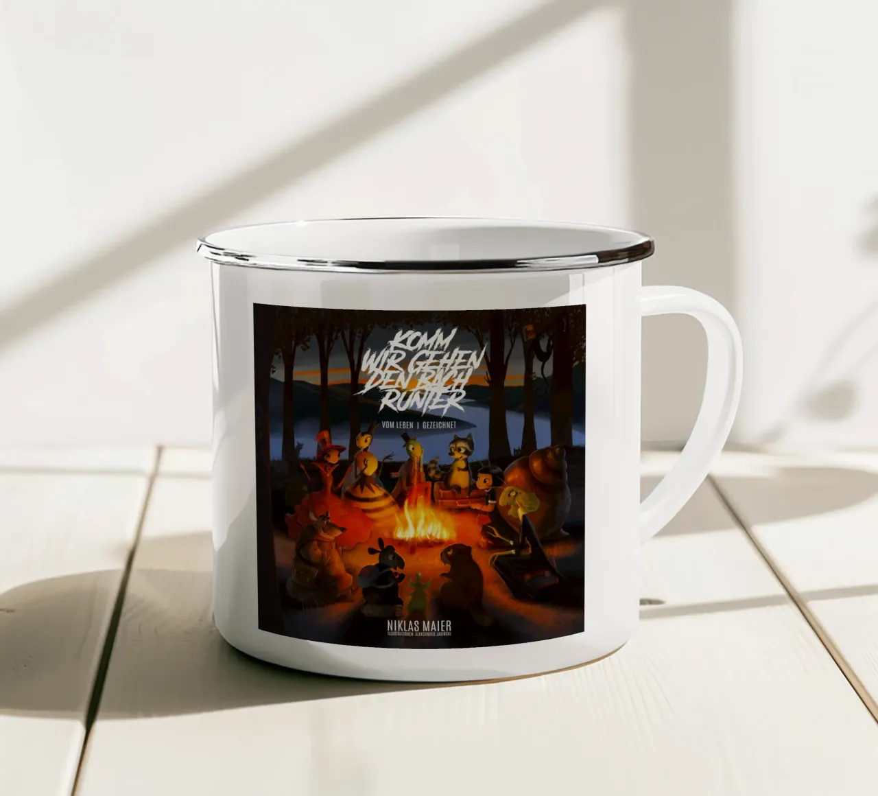 KOMM, WIR GEHEN DEN BACH RUNTER tazza in smalto da Cute'n'Rude