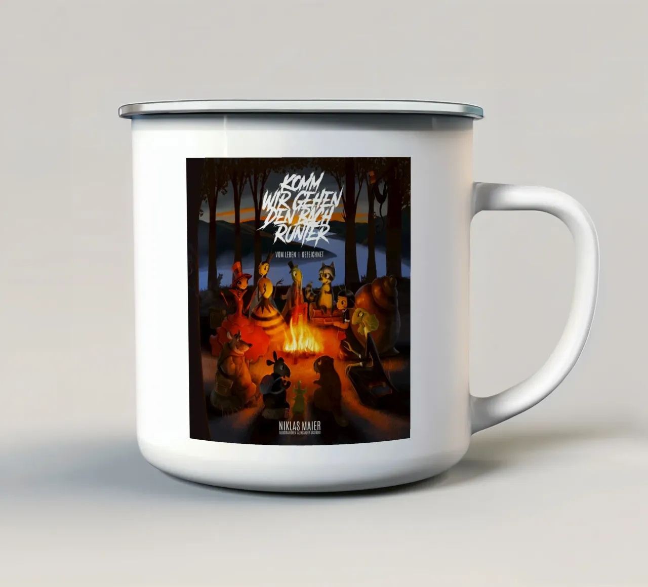 KOMM, WIR GEHEN DEN BACH RUNTER tazza in smalto da Cute'n'Rude