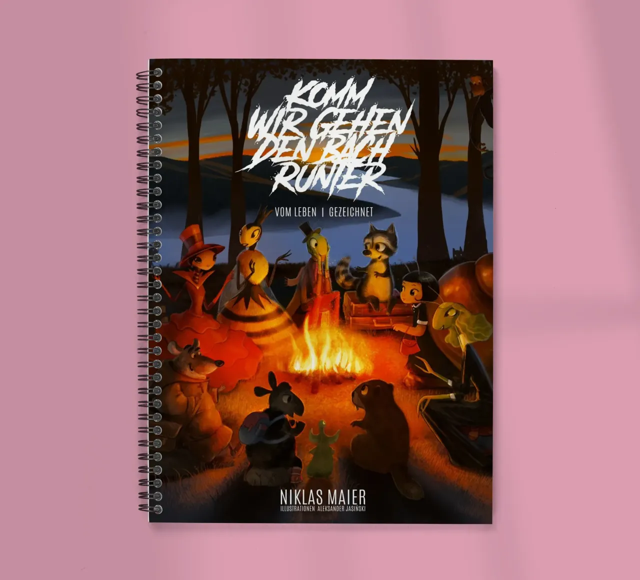KOMM, WIR GEHEN DEN BACH RUNTER spiral notebook by Cute'n'Rude
