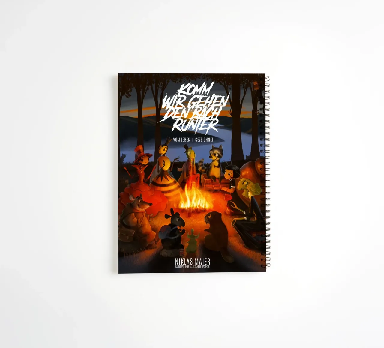 KOMM, WIR GEHEN DEN BACH RUNTER spiral notebook by Cute'n'Rude