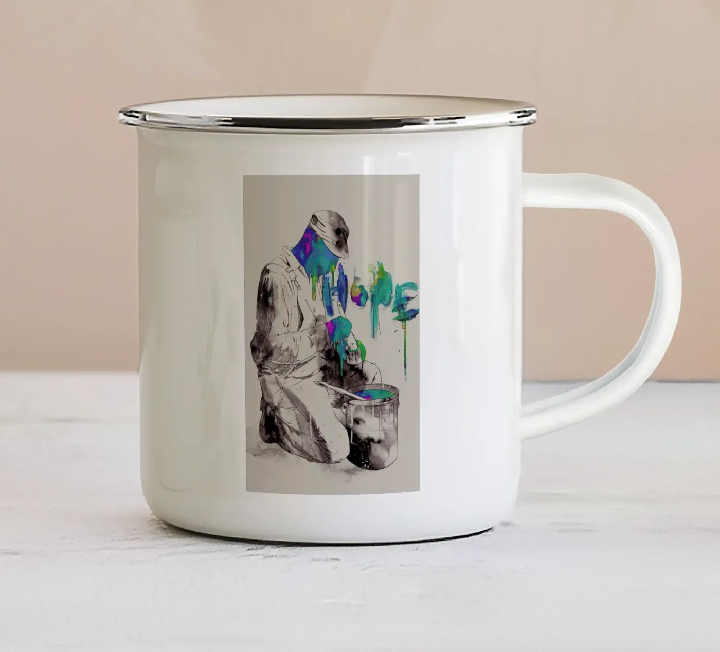 Dedication enamel mug by Matheus Lopes Castro