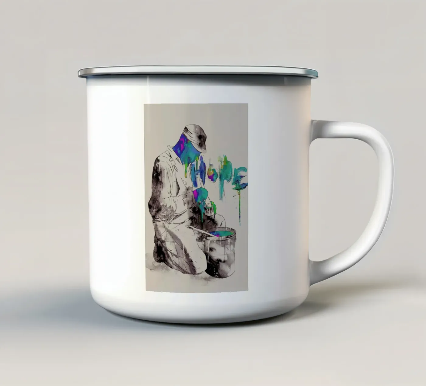 Dedication enamel mug by Matheus Lopes Castro