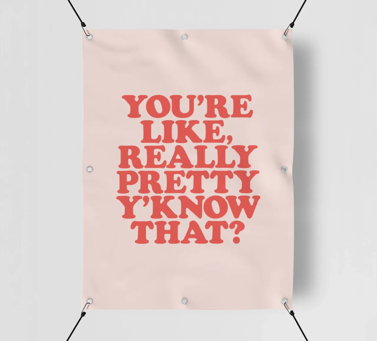 Sei davvero bella, sai che design tipografico! telo in pvc da THE MOTIVATED TYPE