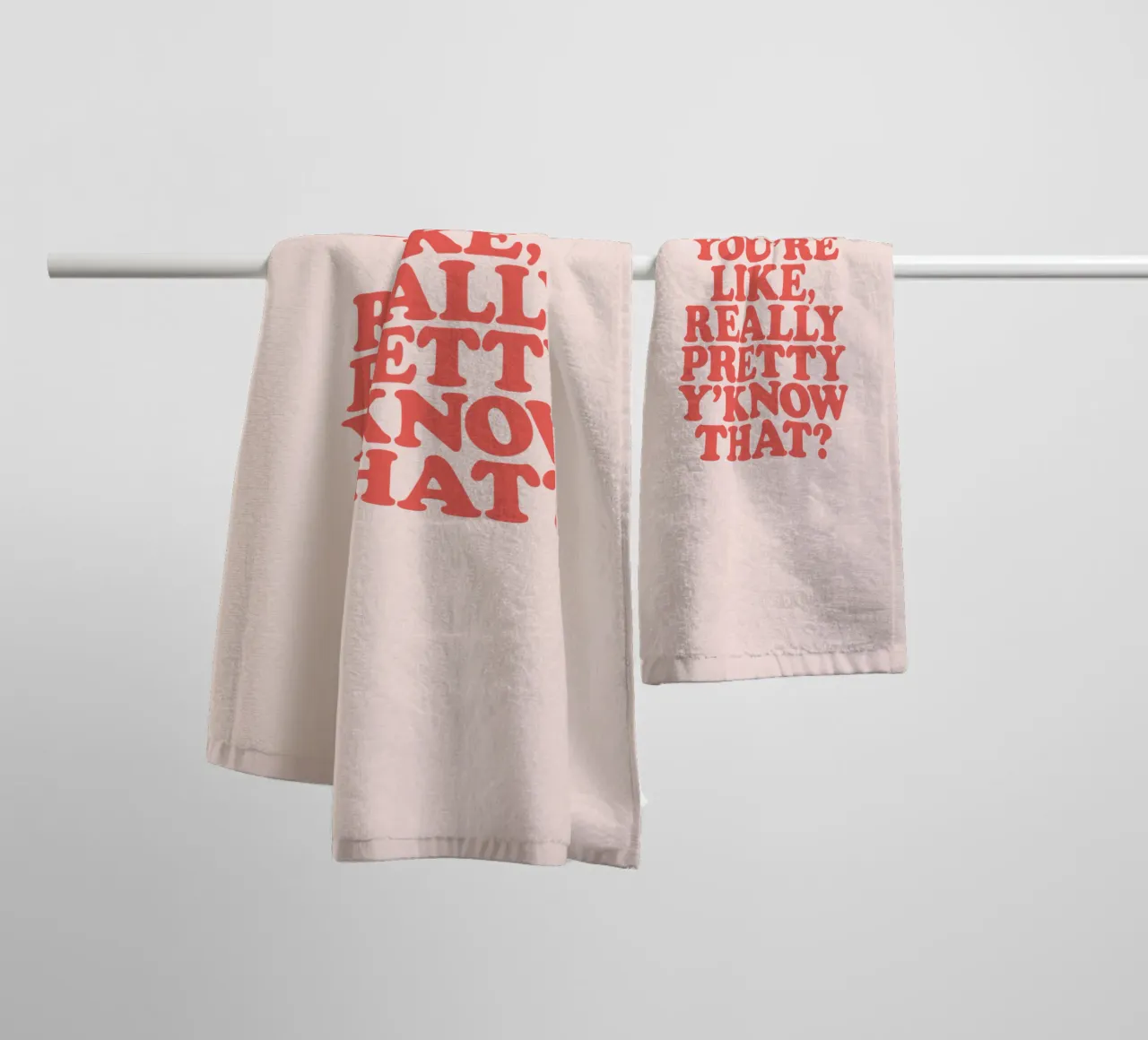 Je bent echt mooi weet je dat Typografie Ontwerp badhanddoek van THE MOTIVATED TYPE