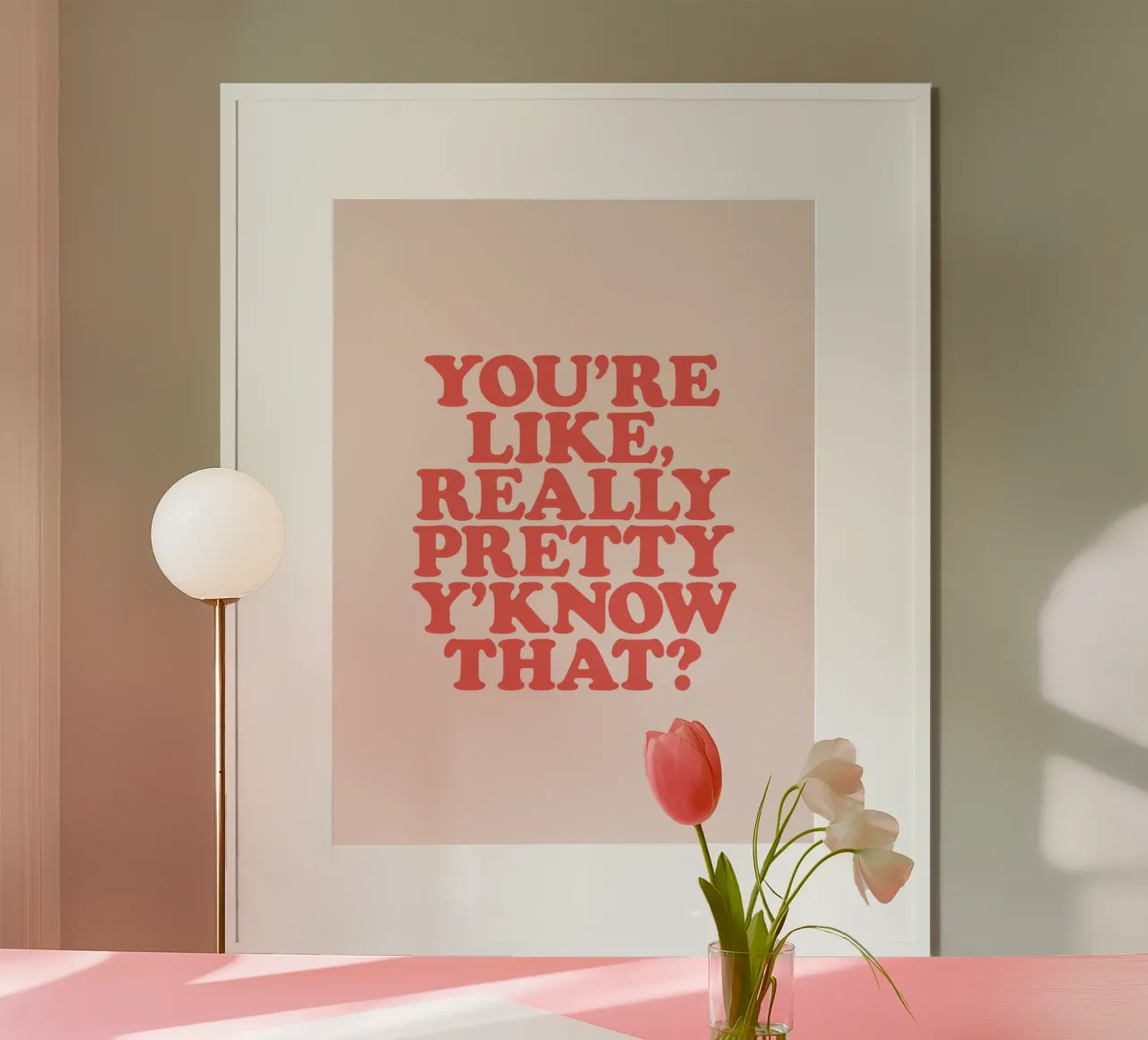 Du bist wirklich hübsch, weißt du das Typografie Design Poster von THE MOTIVATED TYPE