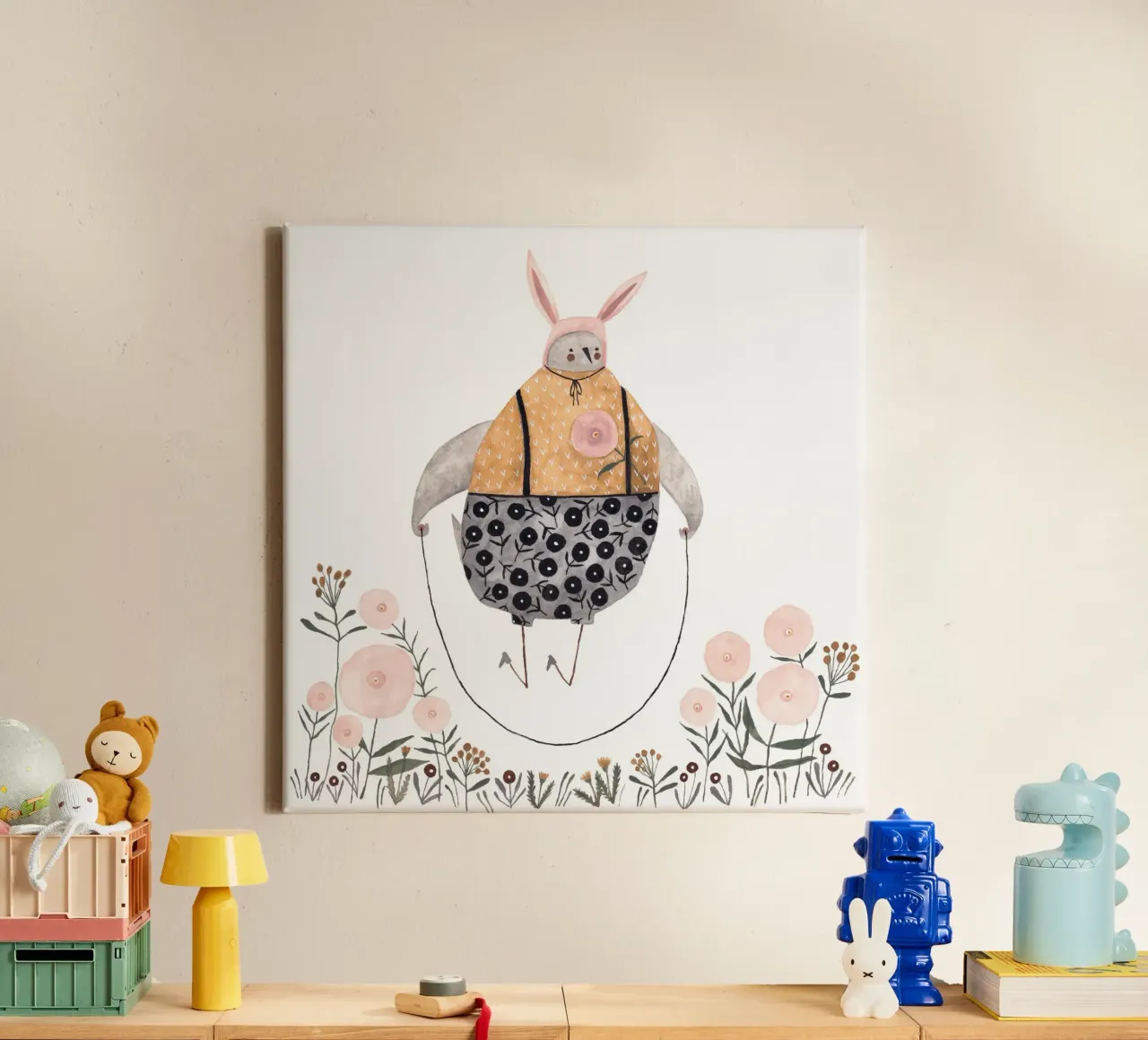 Claudia Voglhuber - Springseil springen canvas van The Artcircle
