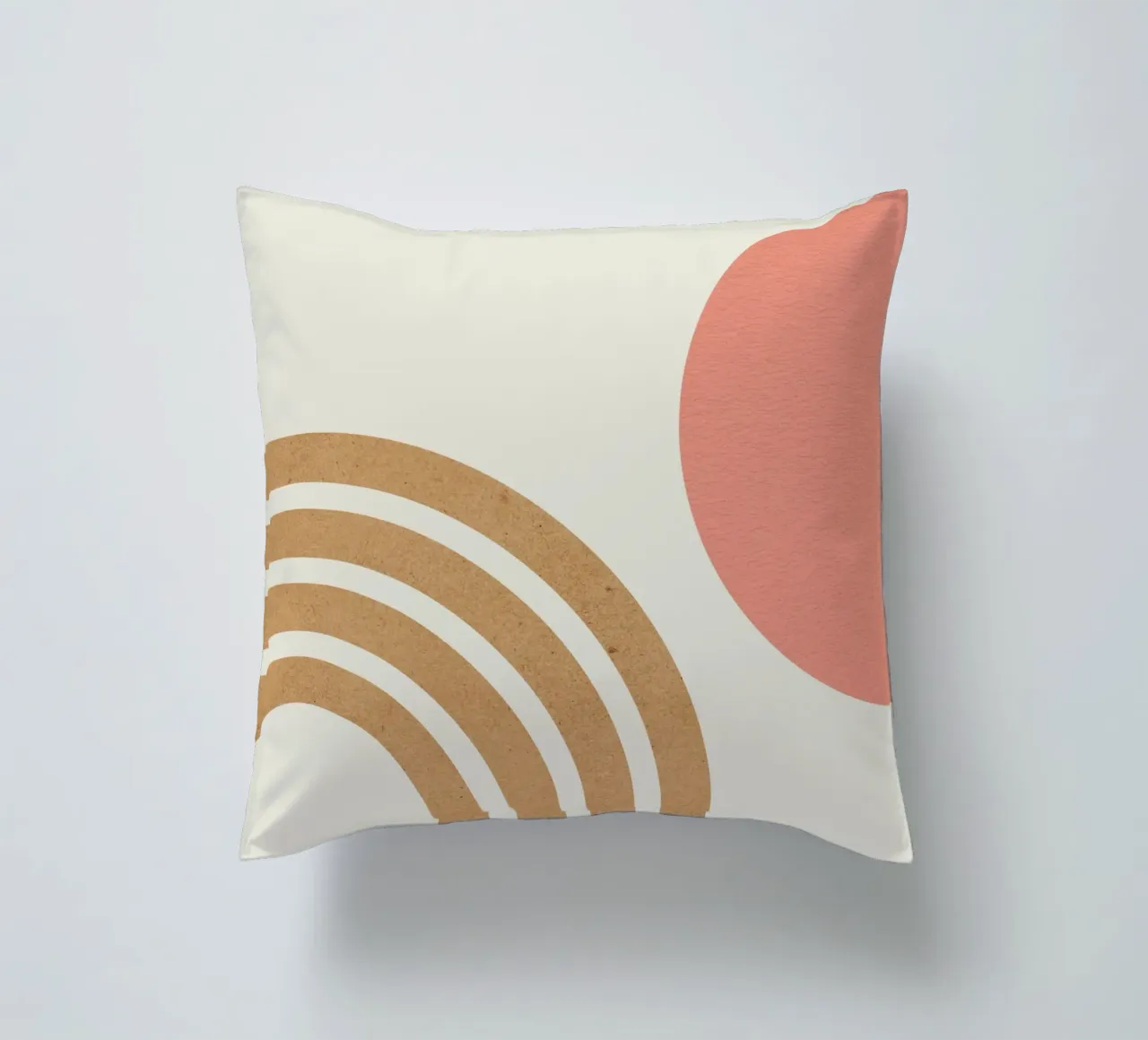 Arcobaleno rosa e oro di metà secolo cuscino da MoonlightPrint