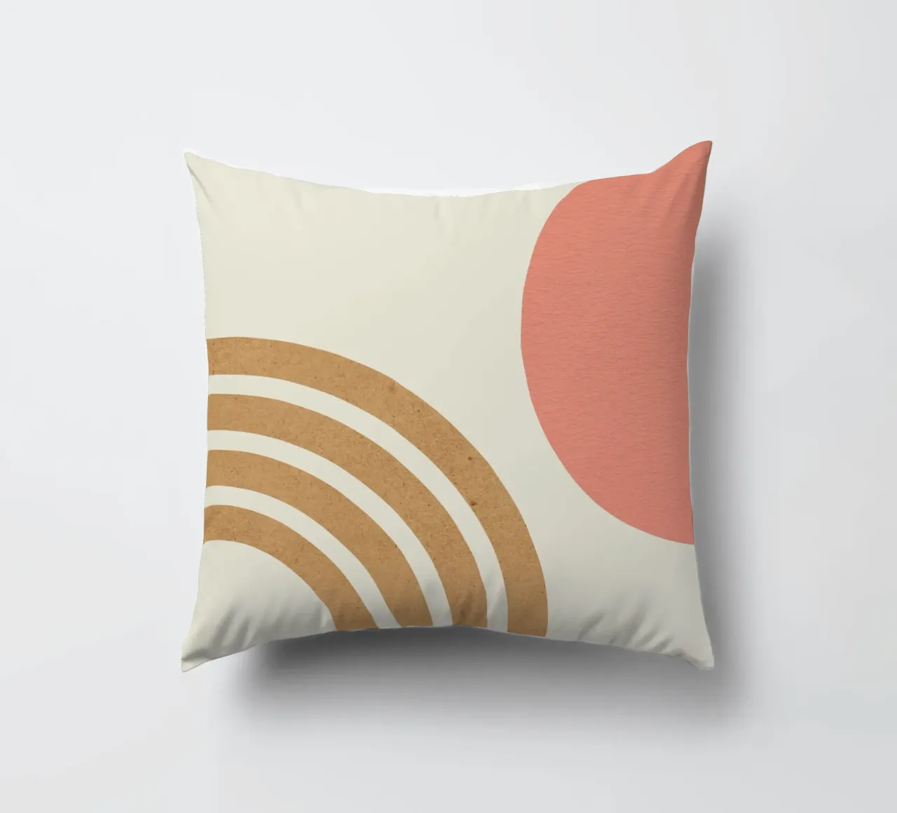 Arcobaleno rosa e oro di metà secolo cuscino da MoonlightPrint