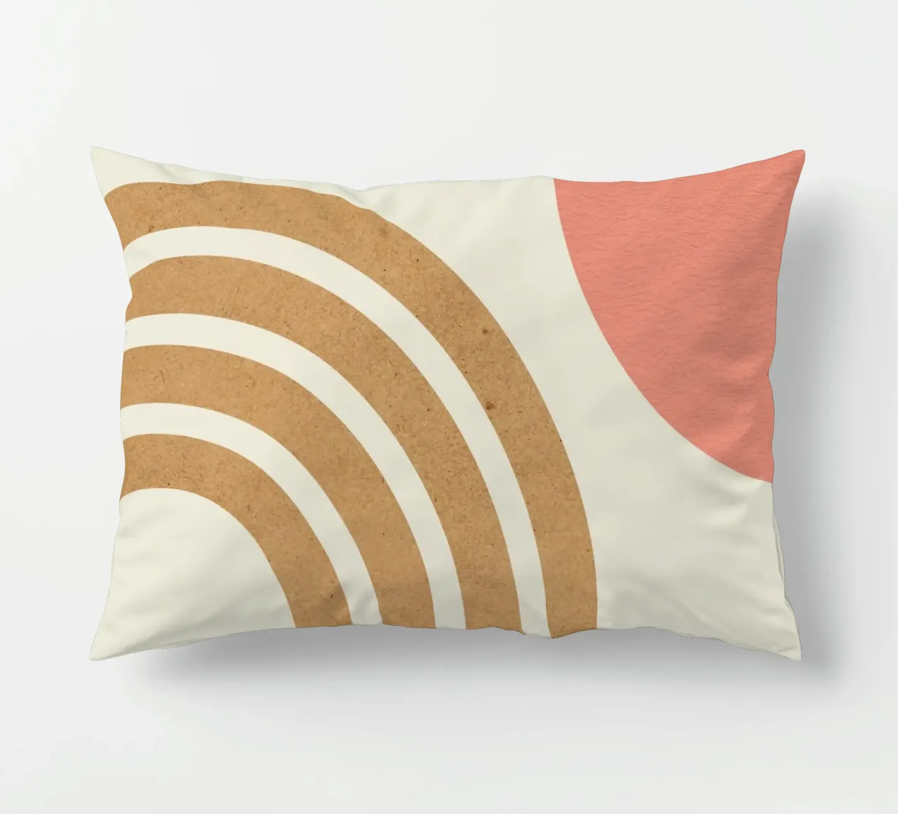Arcobaleno rosa e oro di metà secolo cuscino da MoonlightPrint