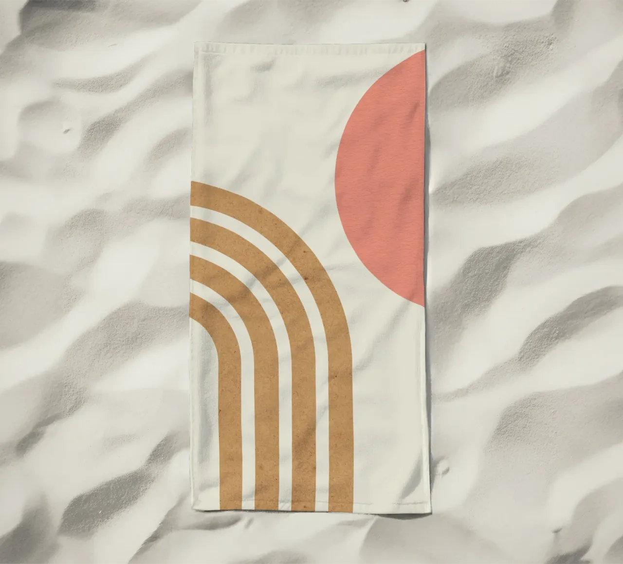 Arcobaleno rosa e oro di metà secolo telo mare da MoonlightPrint
