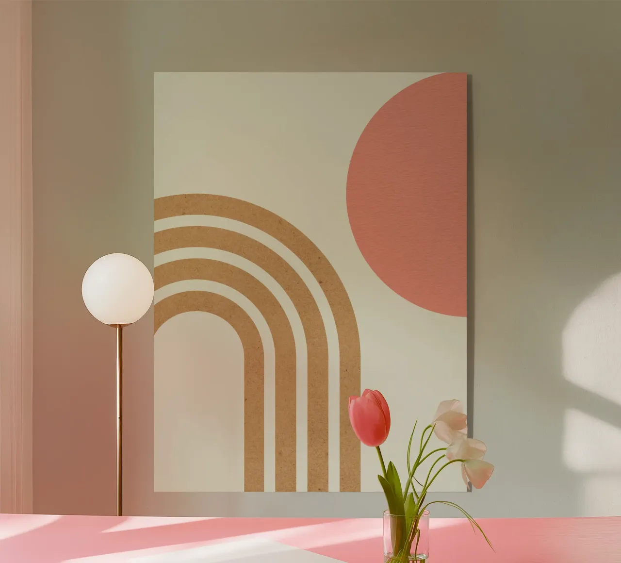 Arcobaleno rosa e oro di metà secolo plexiglass da MoonlightPrint