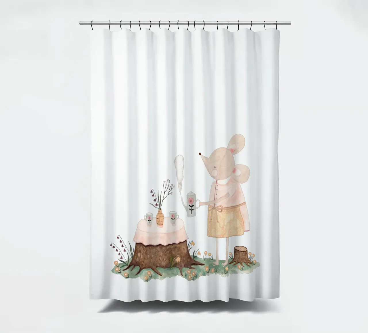 Claudia Voglhuber - Maus mit Tee tenda da doccia da The Artcircle