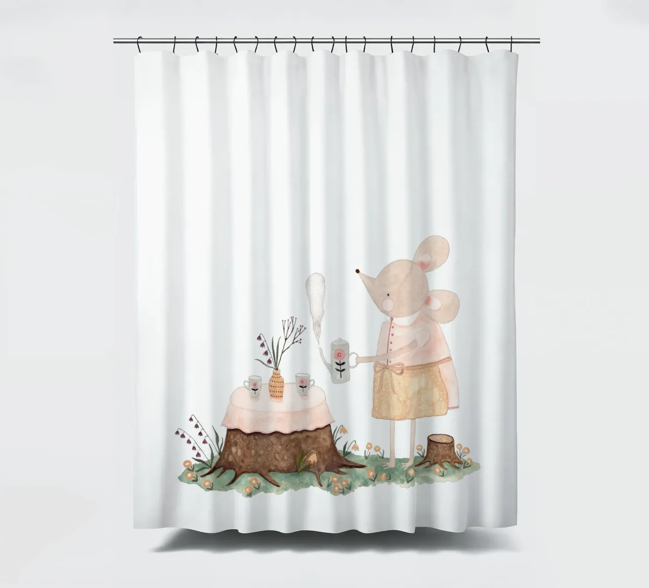 Claudia Voglhuber - Maus mit Tee tenda da doccia da The Artcircle