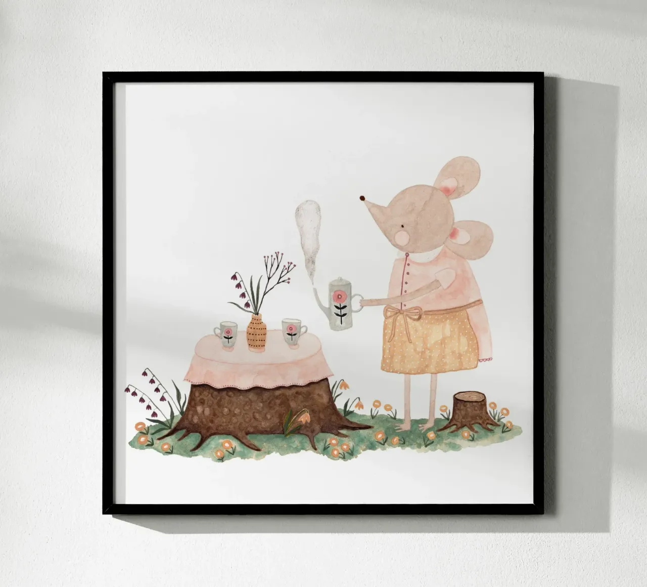 Claudia Voglhuber - Maus mit Tee carta hahnemühle da The Artcircle