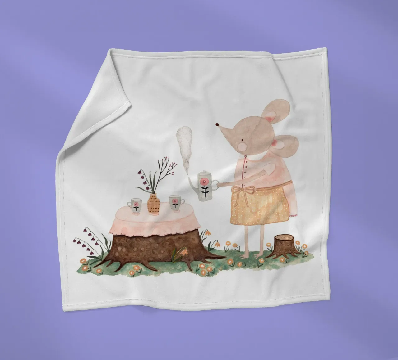 Claudia Voglhuber - Maus mit Tee coperta in pile da The Artcircle