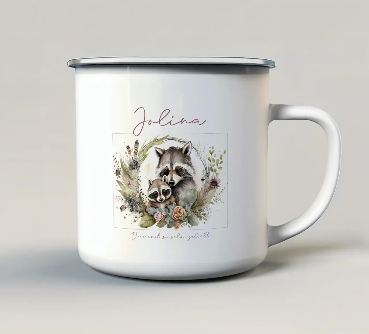 Waschbär und Eichhörnchen tazza in smalto da Ohkimiko