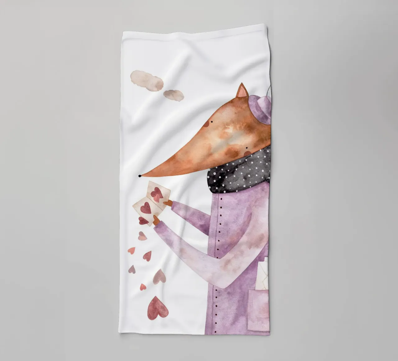 Claudia Voglhuber - Fuchs am Valentinstags asciugamano da bagno da The Artcircle
