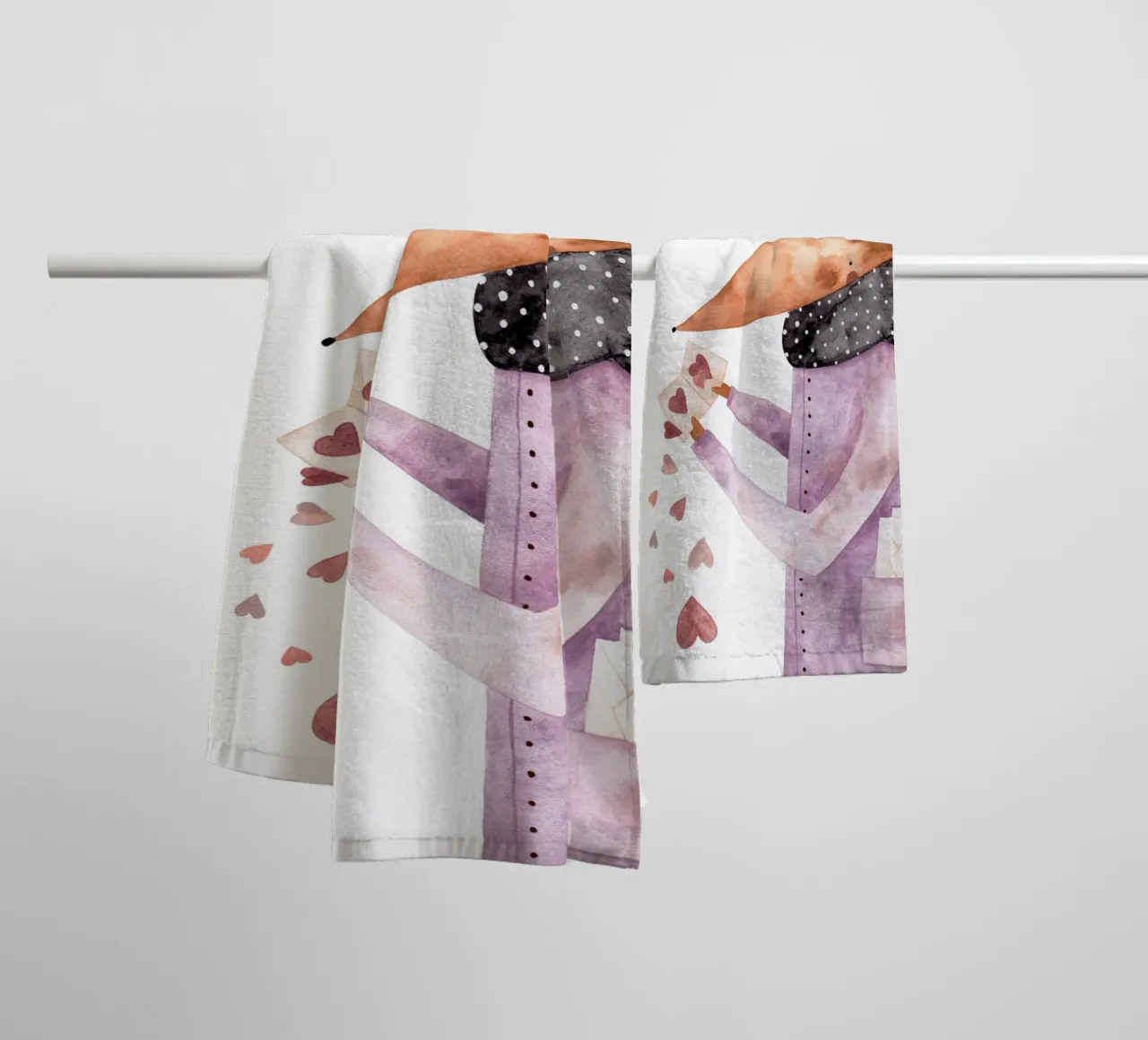Claudia Voglhuber - Fuchs am Valentinstags asciugamano da bagno da The Artcircle