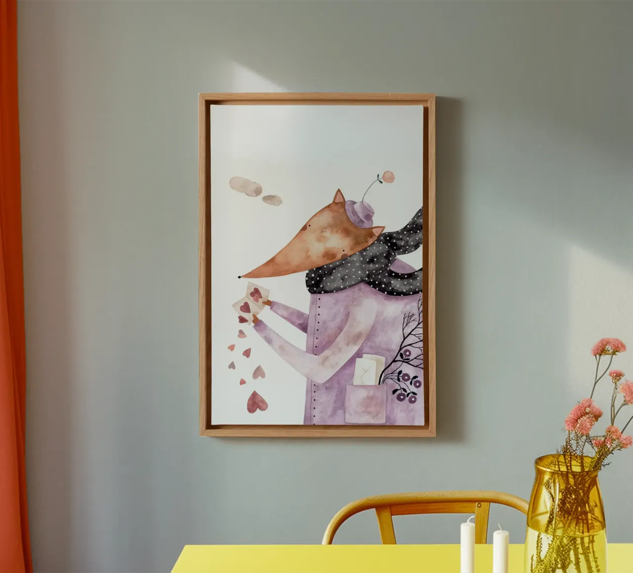 Claudia Voglhuber - Fuchs am Valentinstags tela con Cornice a cassetta da The Artcircle