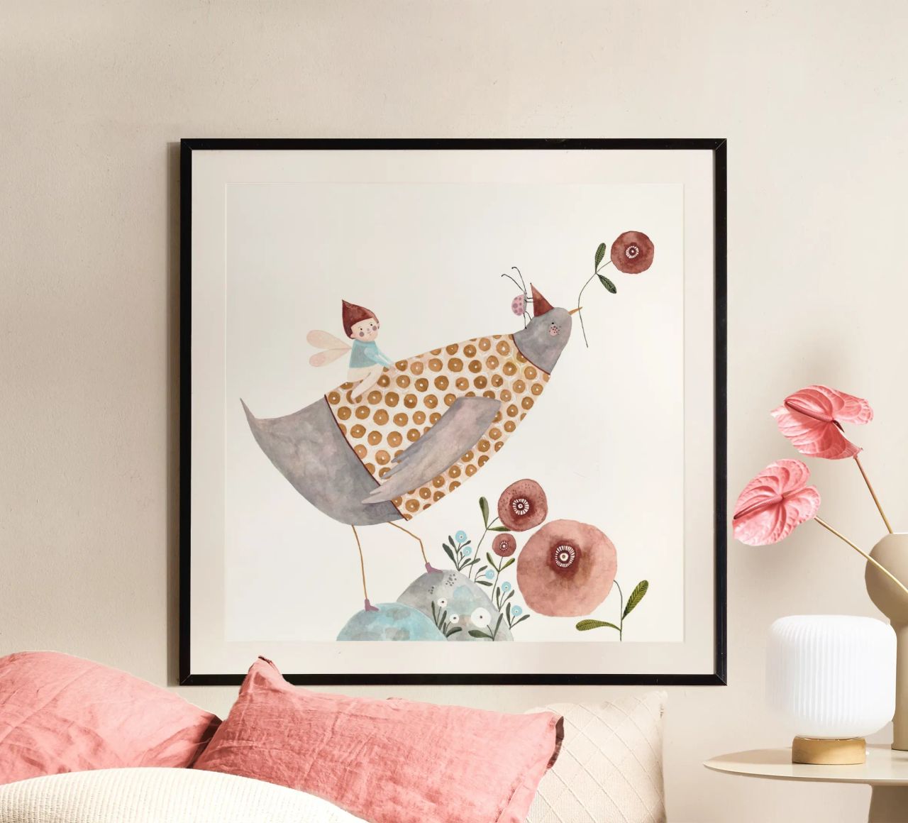 Claudia Voglhuber - Vogelabenteuer poster by The Artcircle