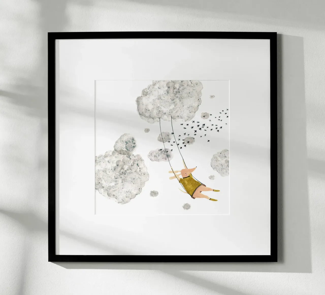 Claudia Voglhuber - Wolkenschaukel poster con telaio in plastica da The Artcircle