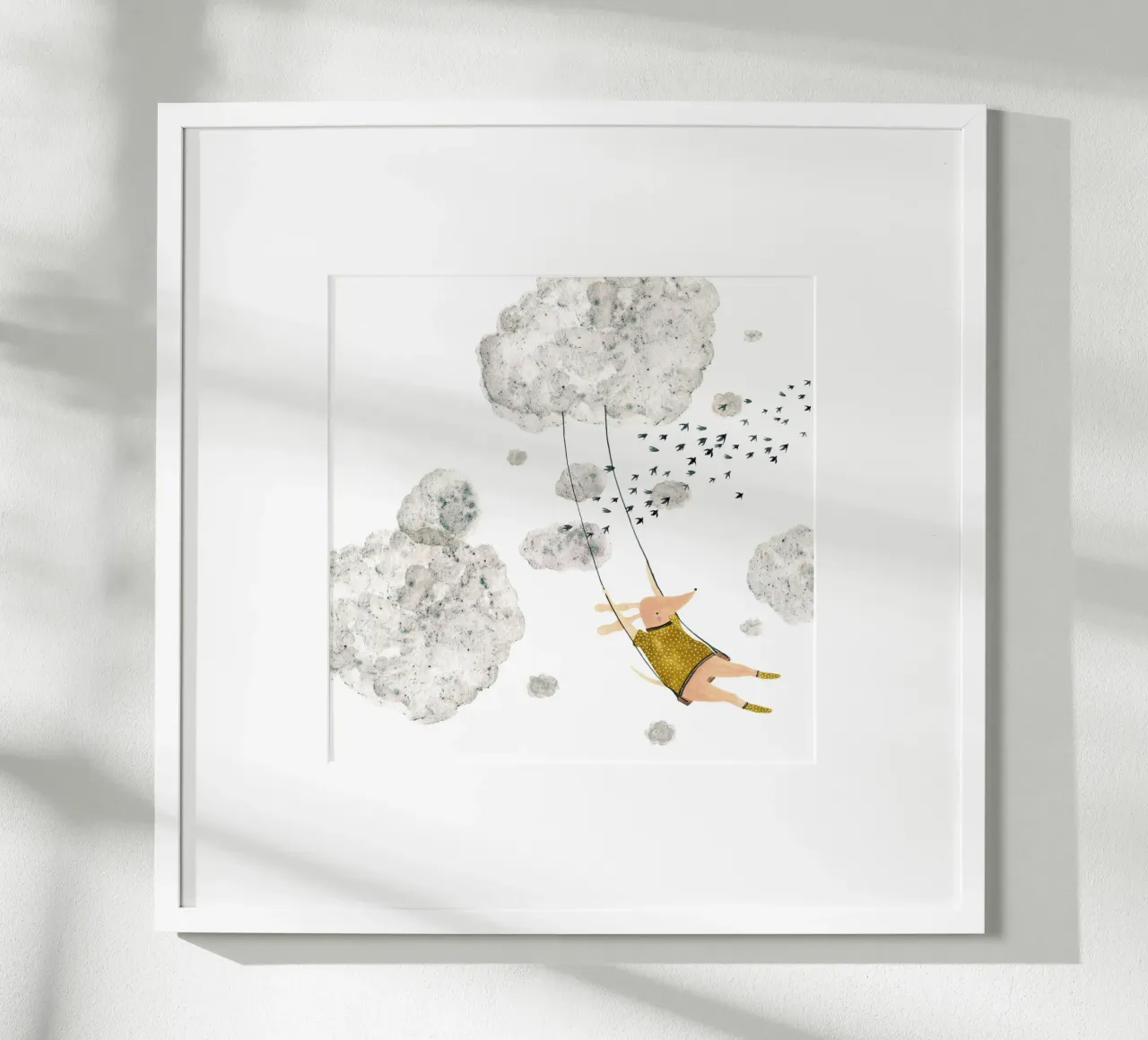 Claudia Voglhuber - Wolkenschaukel poster con telaio in plastica da The Artcircle