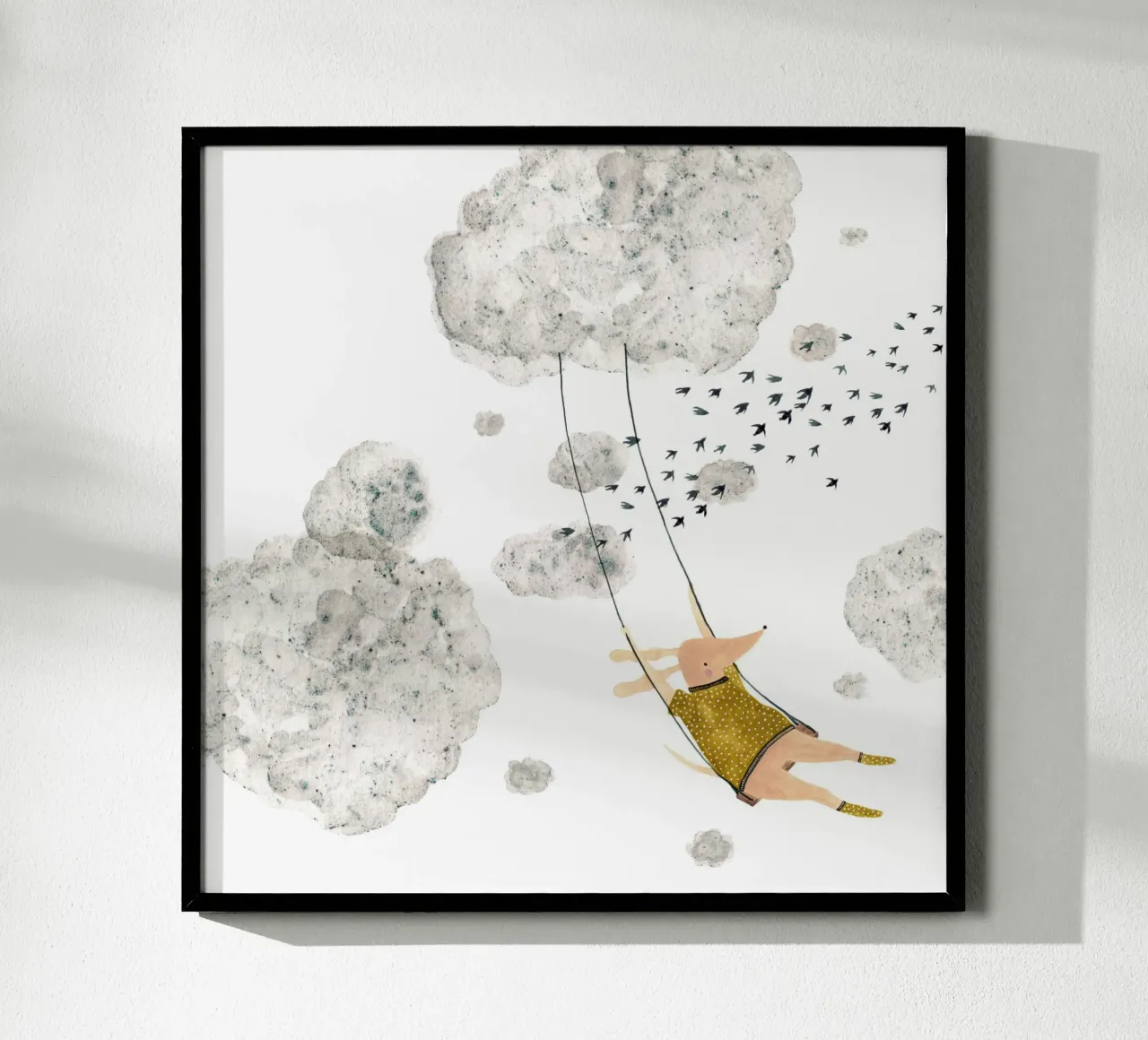 Claudia Voglhuber - Wolkenschaukel poster con telaio in plastica da The Artcircle
