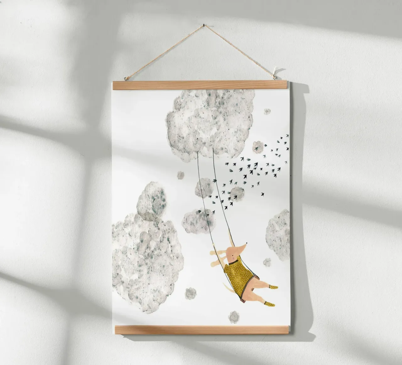Claudia Voglhuber - Wolkenschaukel poster con telaio in plastica da The Artcircle