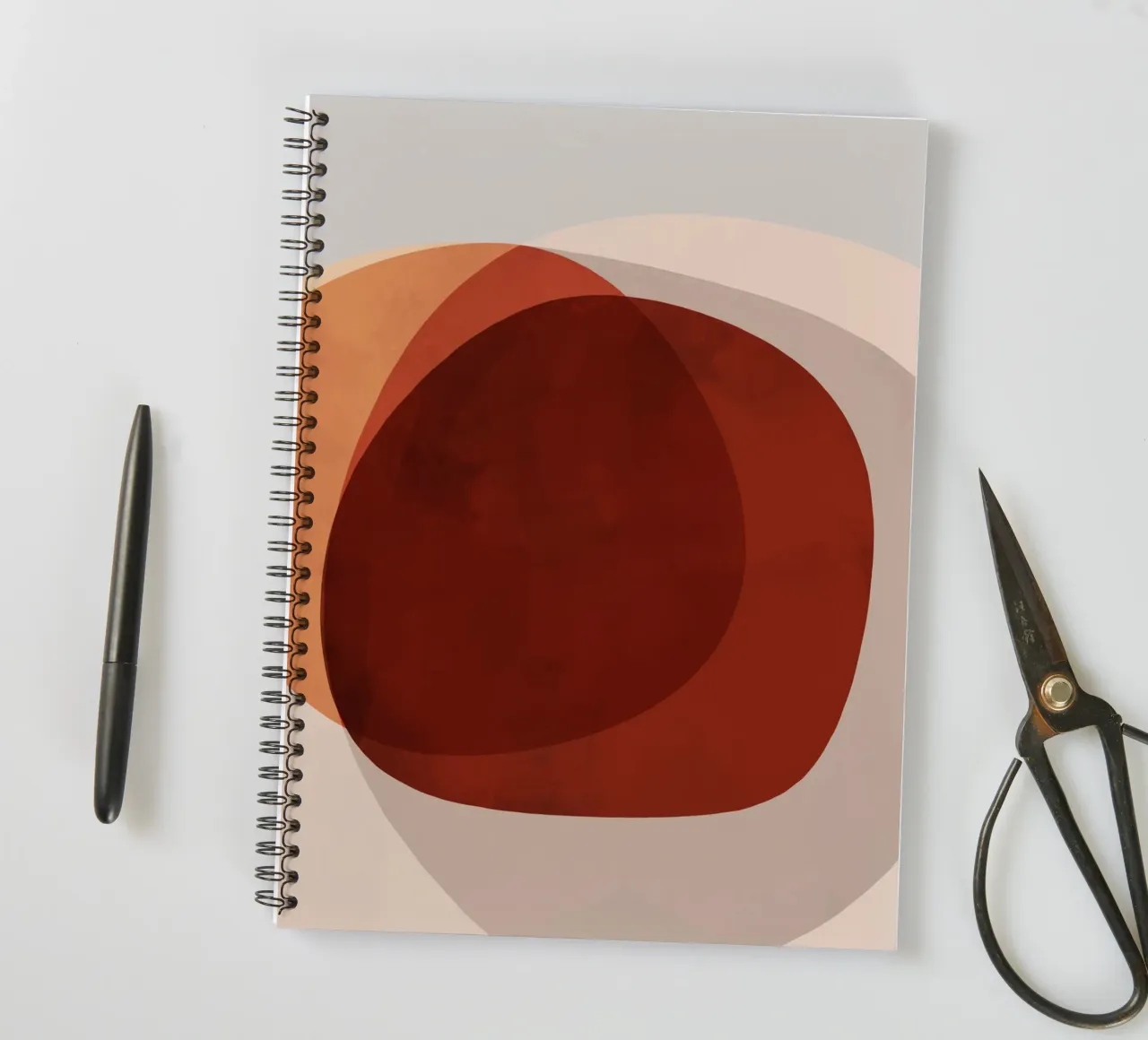 Abstract Shapes 13 | Brown, Terracotta, Rust, Neutrals spiral notebook by sabidussi