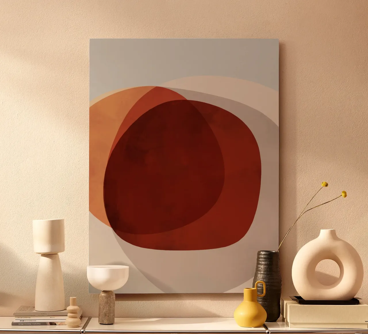 Abstract Shapes 13 | Brown, Terracotta, Rust, Neutrals alluminio dibond da sabidussi