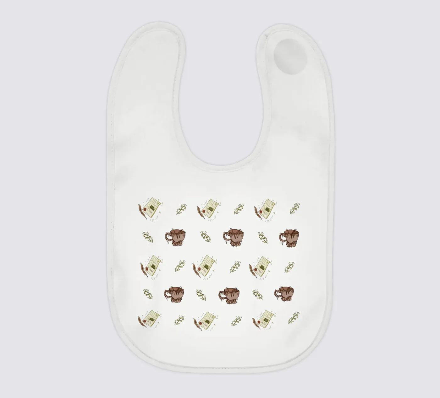 Inky Tea Cup Pattern Babylätzchen von artofjamilap