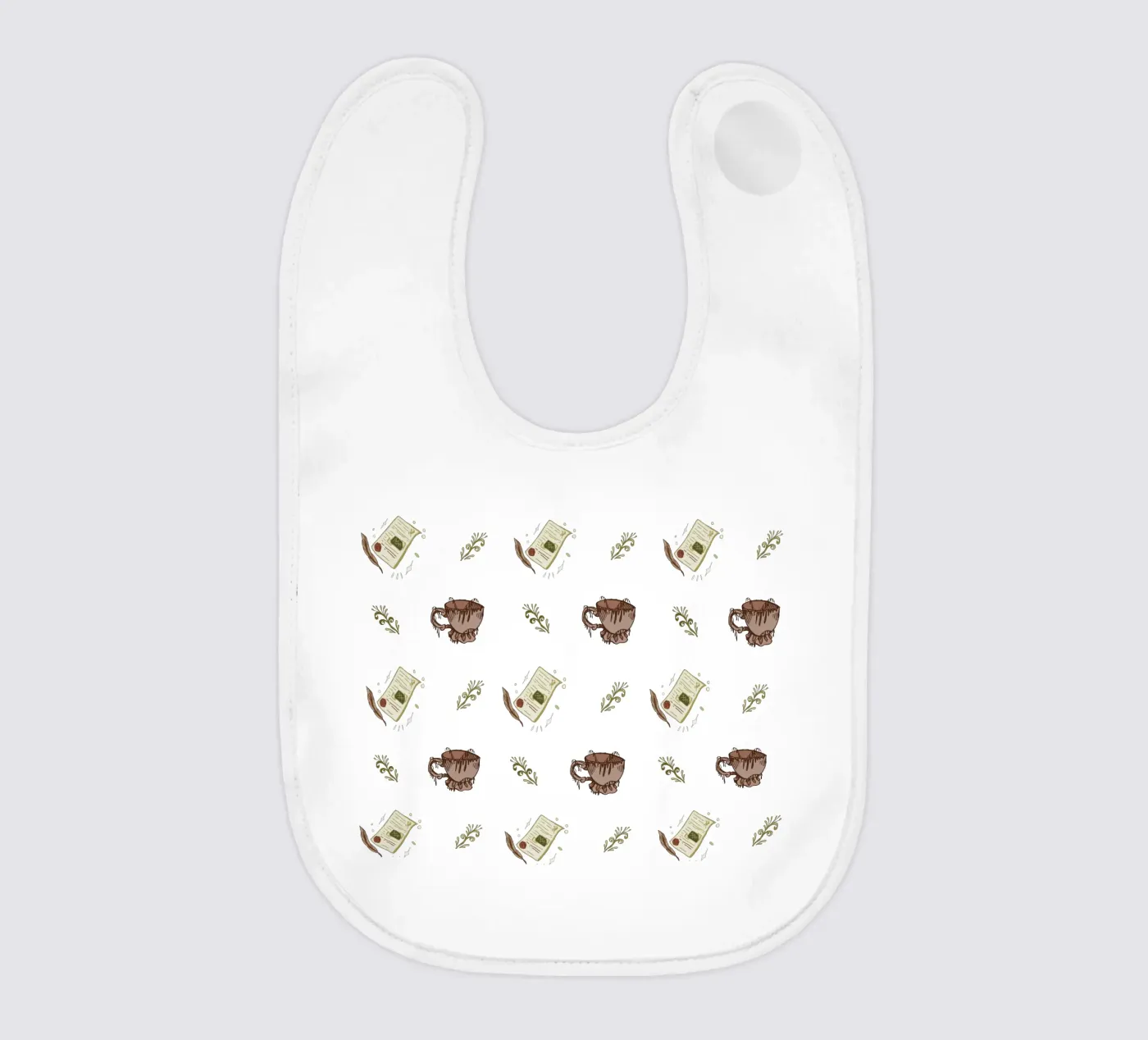 Inky Tea Cup Pattern Babylätzchen von artofjamilap