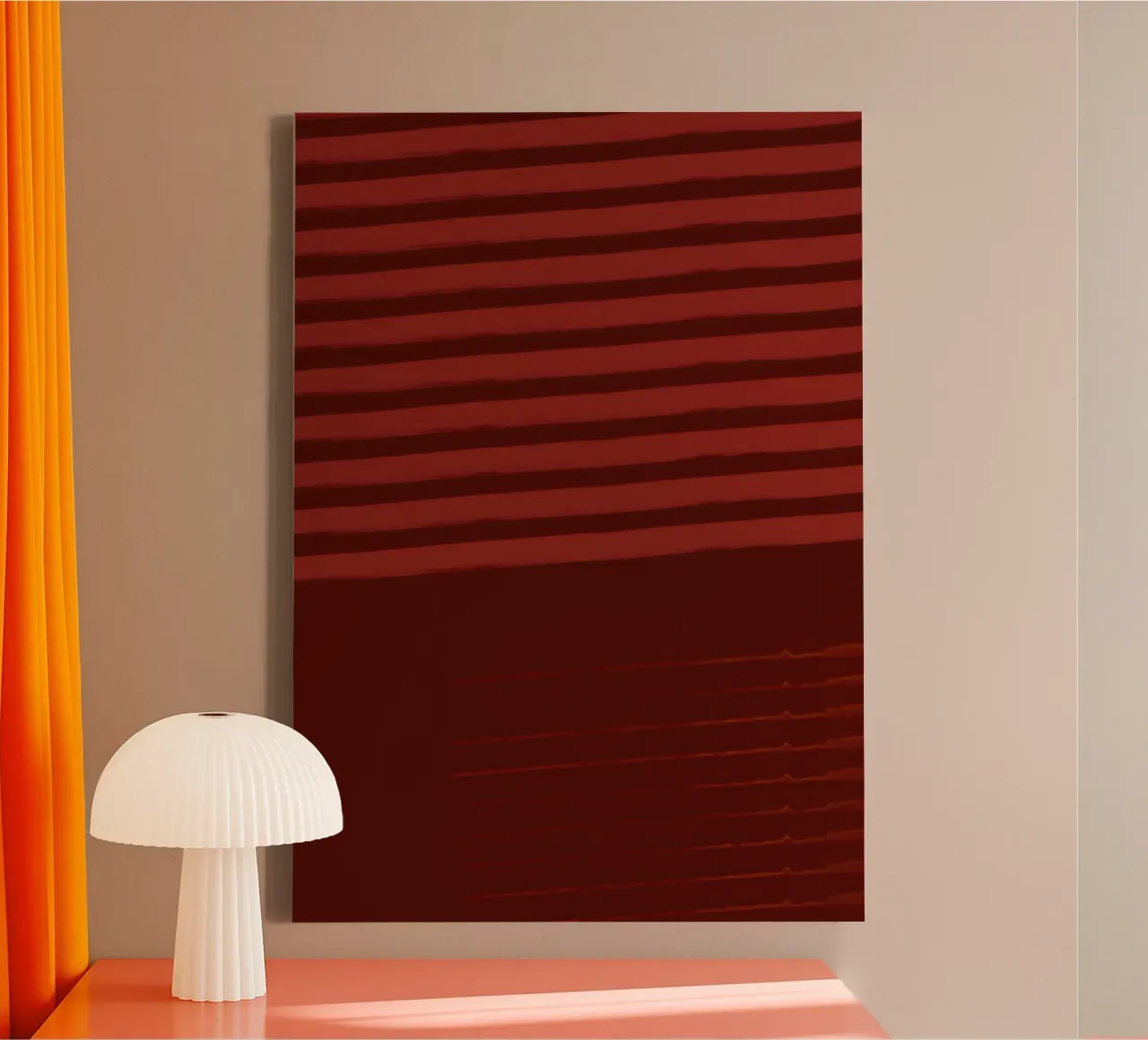 Shutter Studies 3A | Minimal Shape Abstract | Dark Red Brown tela da sabidussi