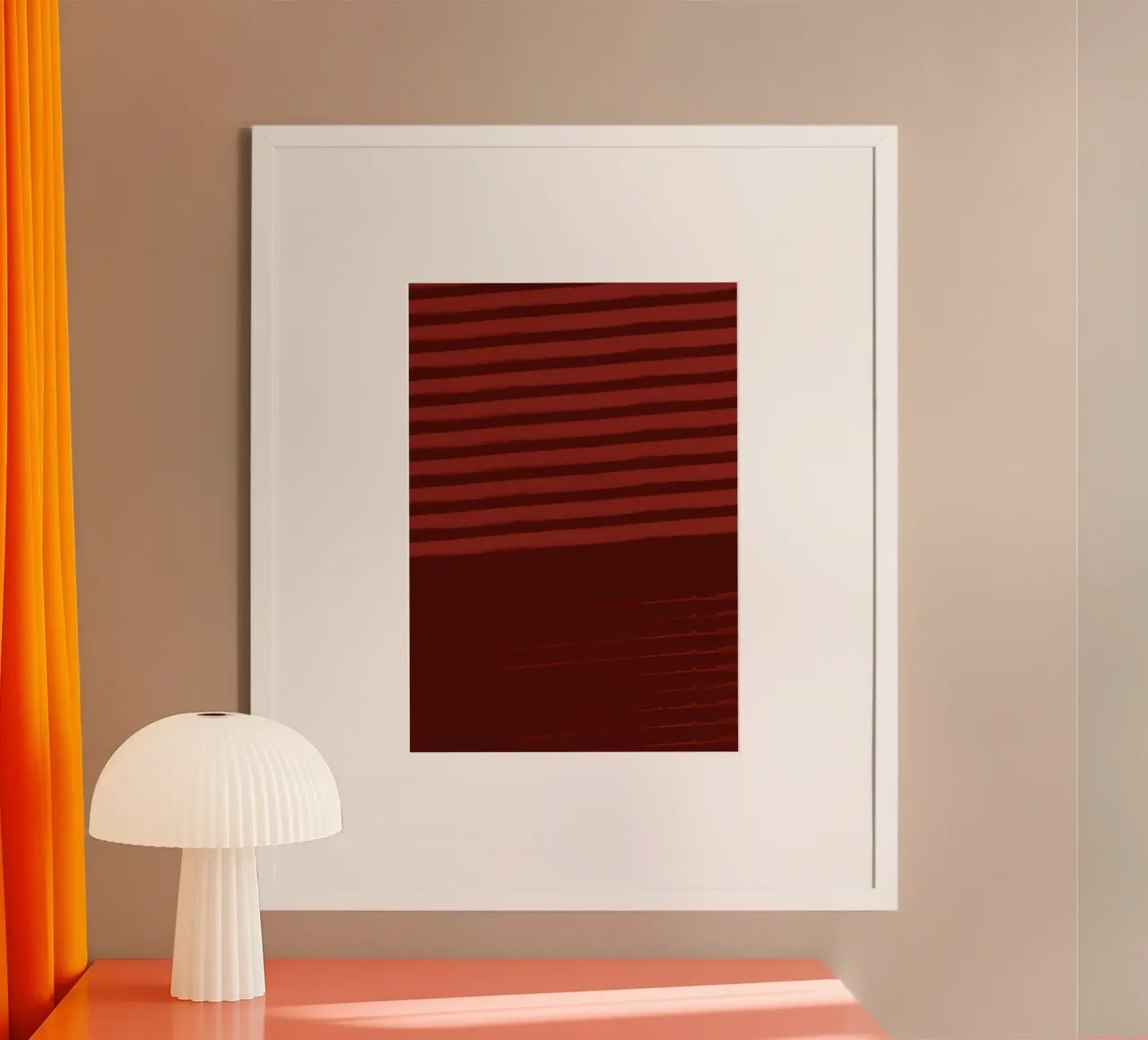 Shutter Studies 3A | Minimal Shape Abstract | Dark Red Brown carta hahnemühle da sabidussi