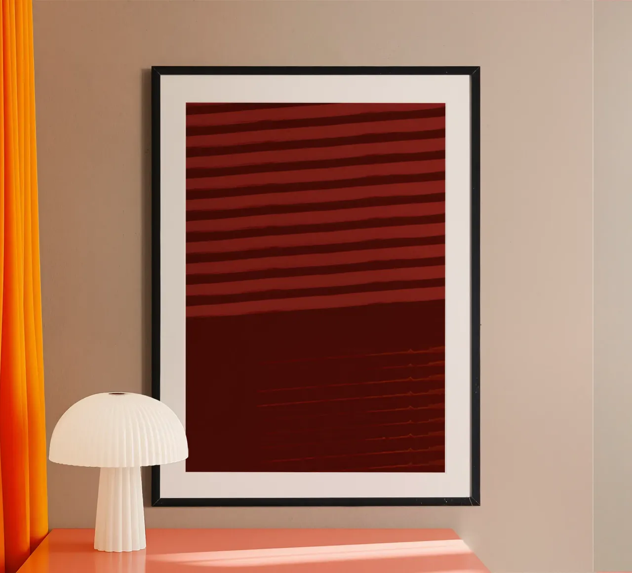 Shutter Studies 3A | Minimal Shape Abstract | Dark Red Brown carta hahnemühle da sabidussi