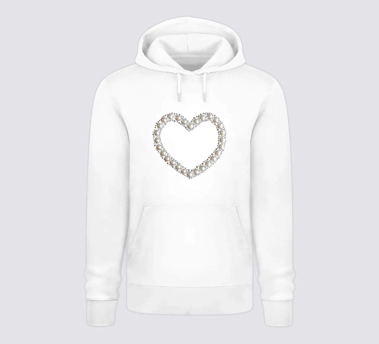 Perla d'argento a cuore | Motivo della camicia felpa con cappuccio da Autofocus