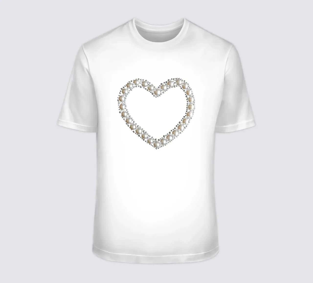 Perla d'argento a cuore | Motivo della camicia t-shirt da Autofocus