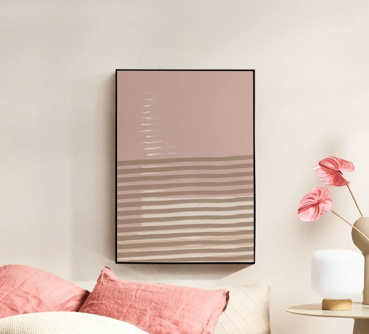 Shutter Studies 3B | Minimal Abstract | Dusty Pink & Taupe plexiglass da sabidussi
