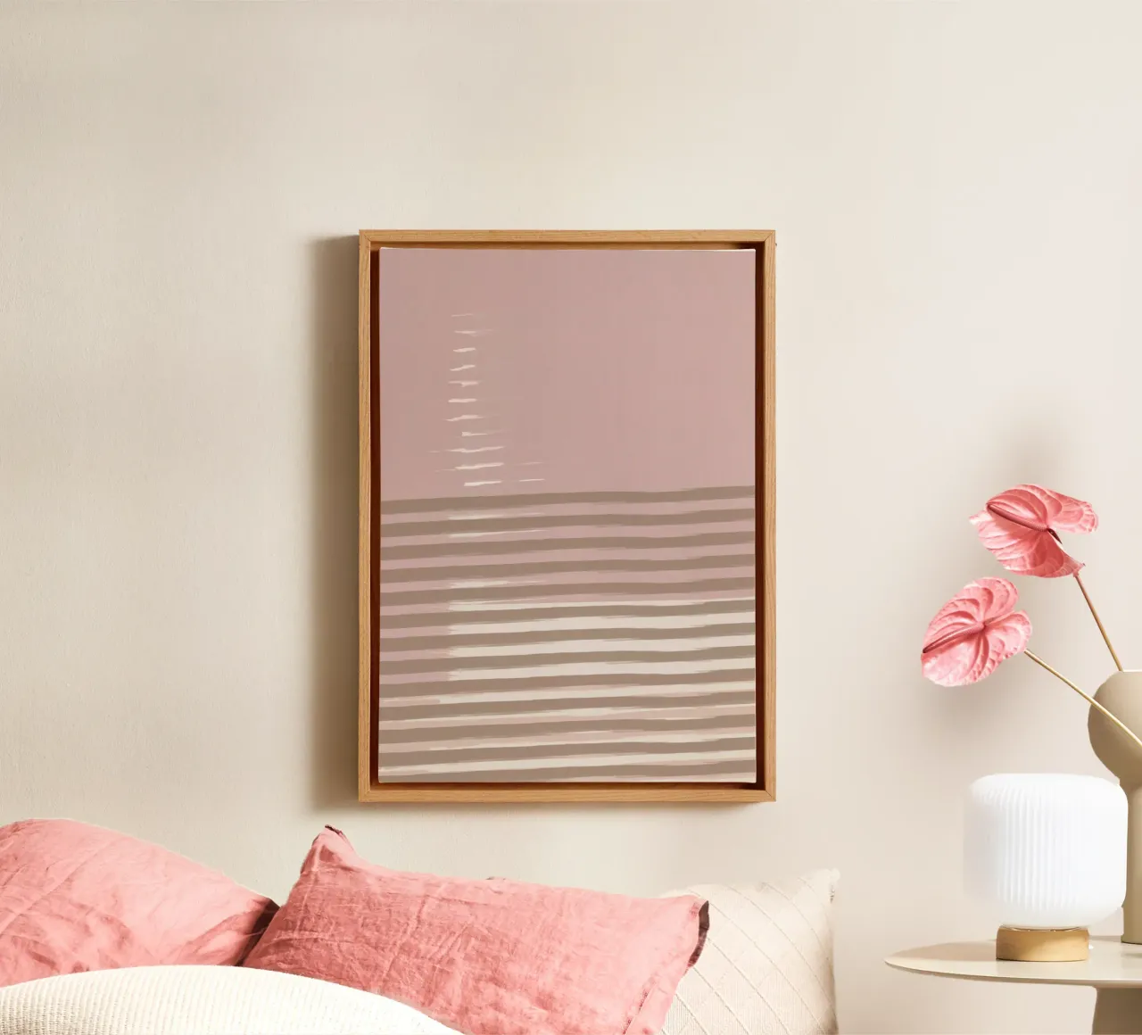 Shutter Studies 3B | Minimal Abstract | Dusty Pink & Taupe tela da sabidussi