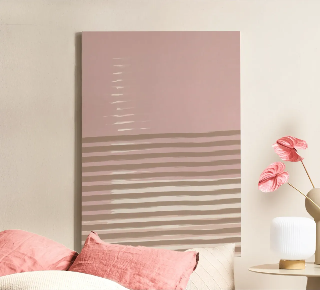 Shutter Studies 3B | Minimal Abstract | Dusty Pink & Taupe tela da sabidussi