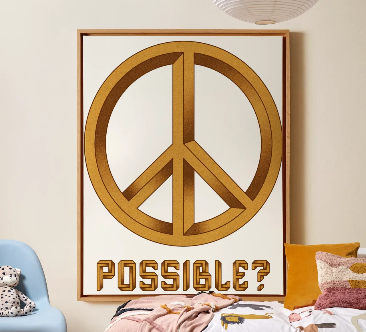 Impossible Peace canvas met Baklijst van Thomas Fuchs