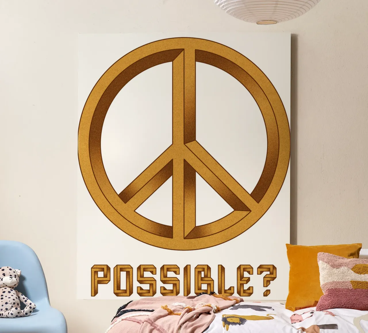 Impossible Peace canvas met Baklijst van Thomas Fuchs