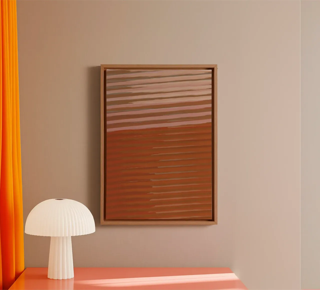 Shutter Studies 3C | Muted Orange, Pink, Cream tela con Cornice a cassetta da sabidussi