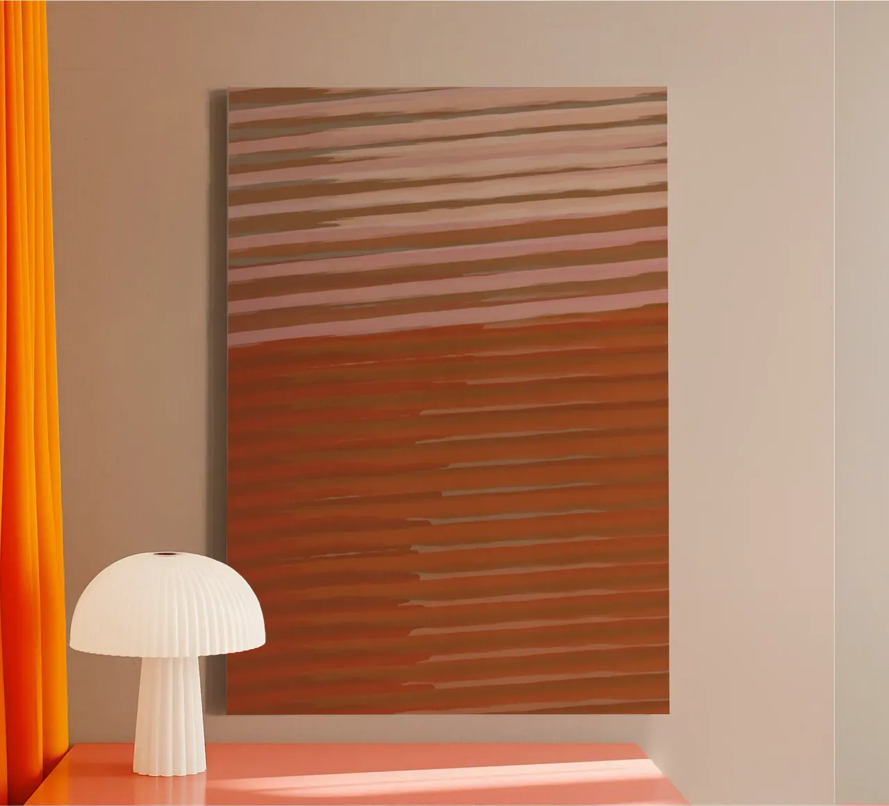 Shutter Studies 3C | Muted Orange, Pink, Cream tela con Cornice a cassetta da sabidussi