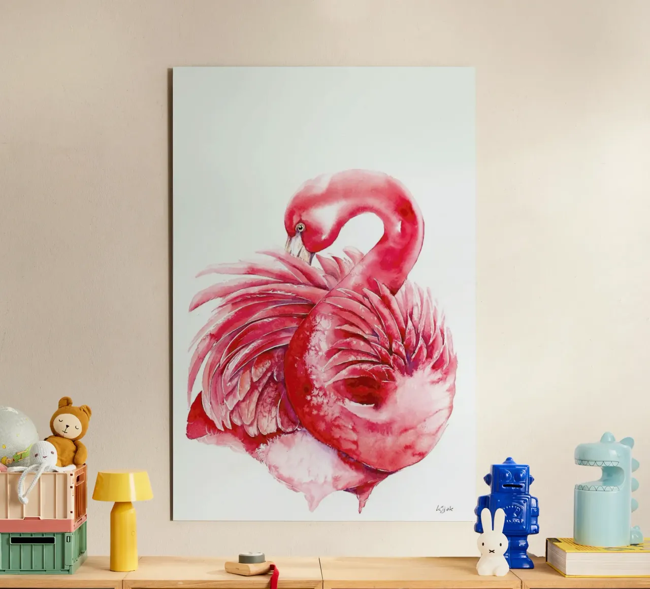 Pink Flamingo alluminio dibond da Karolina Kijak